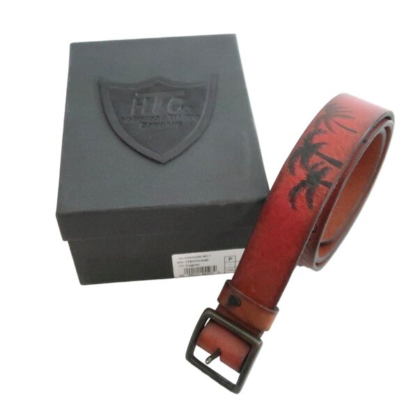 HTC HOLLYWOOD TRADING COMPANY Paradise print leather Belt sz 36 NWT - Picture 2 of 10